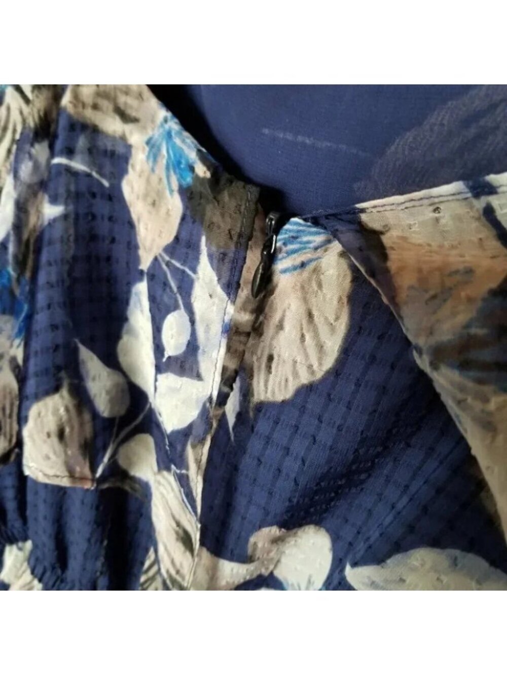 Eliza J Blue Floral Ruffle Midi Dress 14 - Picture 10 of 15